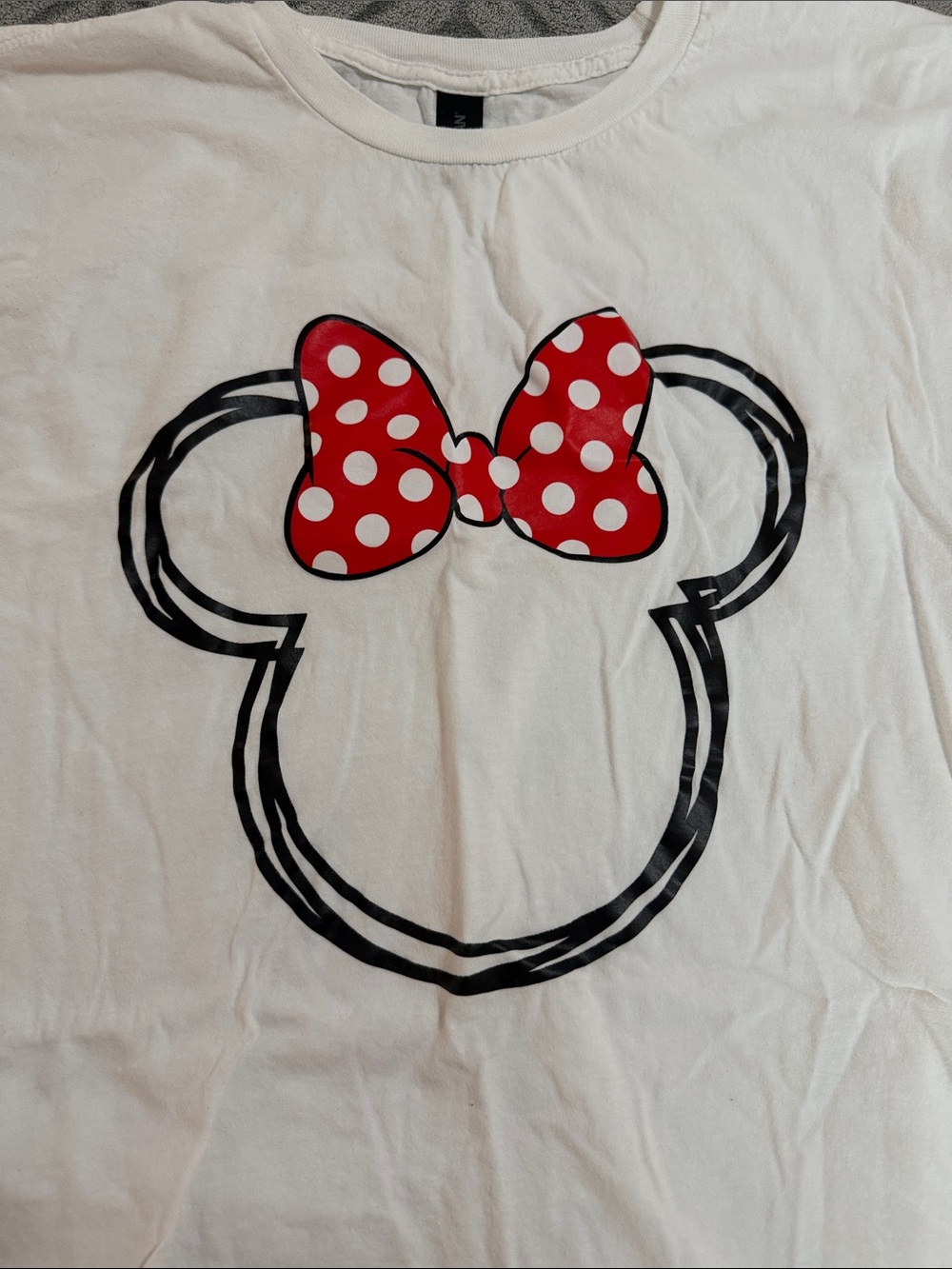 Gildan White Short Sleeve Tee with Red Polka Dot Bow Graphic